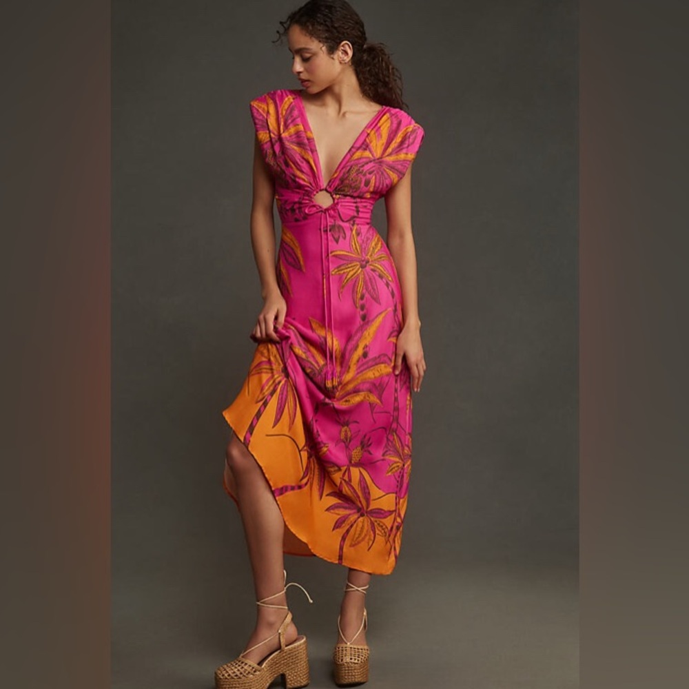 FARM Rio Beach Forest Pink Sleeveless Maxi, XL